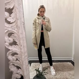 Michael Kors Hooded Quilted Long Jacket  Size Small